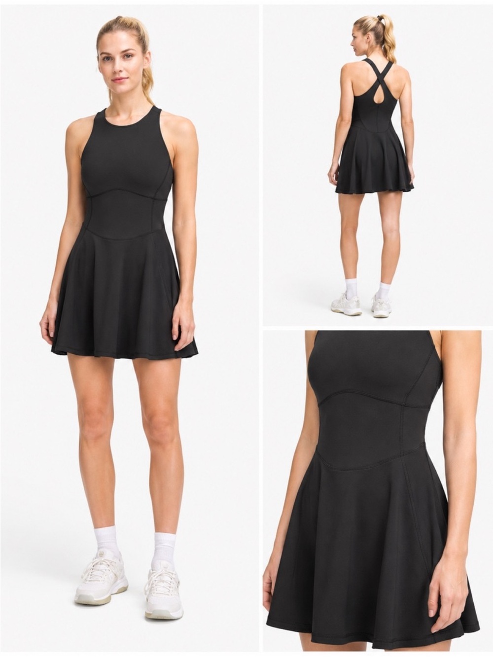 lululemon athletica Black Athletic Fit-and-Flare Mini Dress